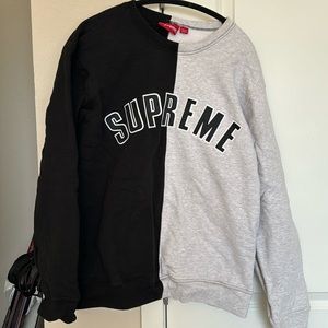 SUPREME BLANK AND GREY HOODIE SIZE L